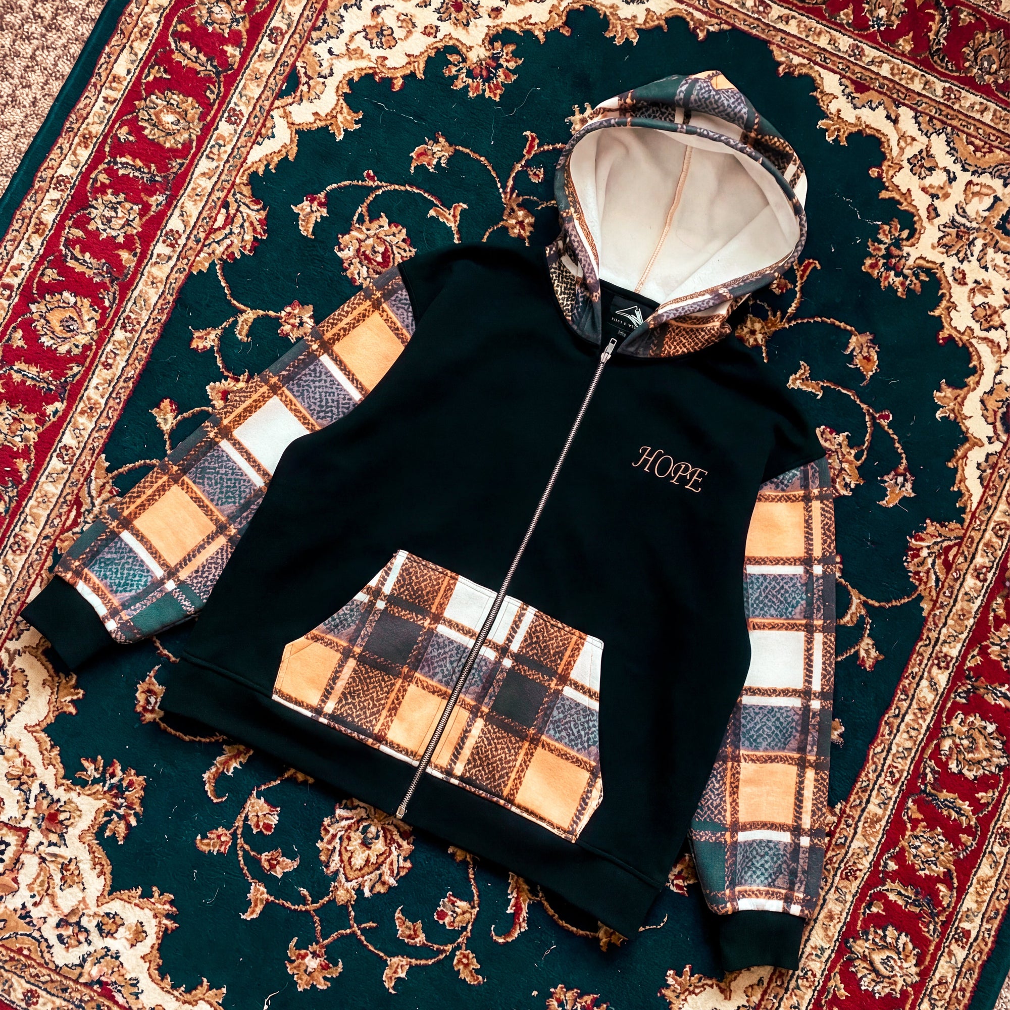 Hope Plaid Zip Up Hoodie