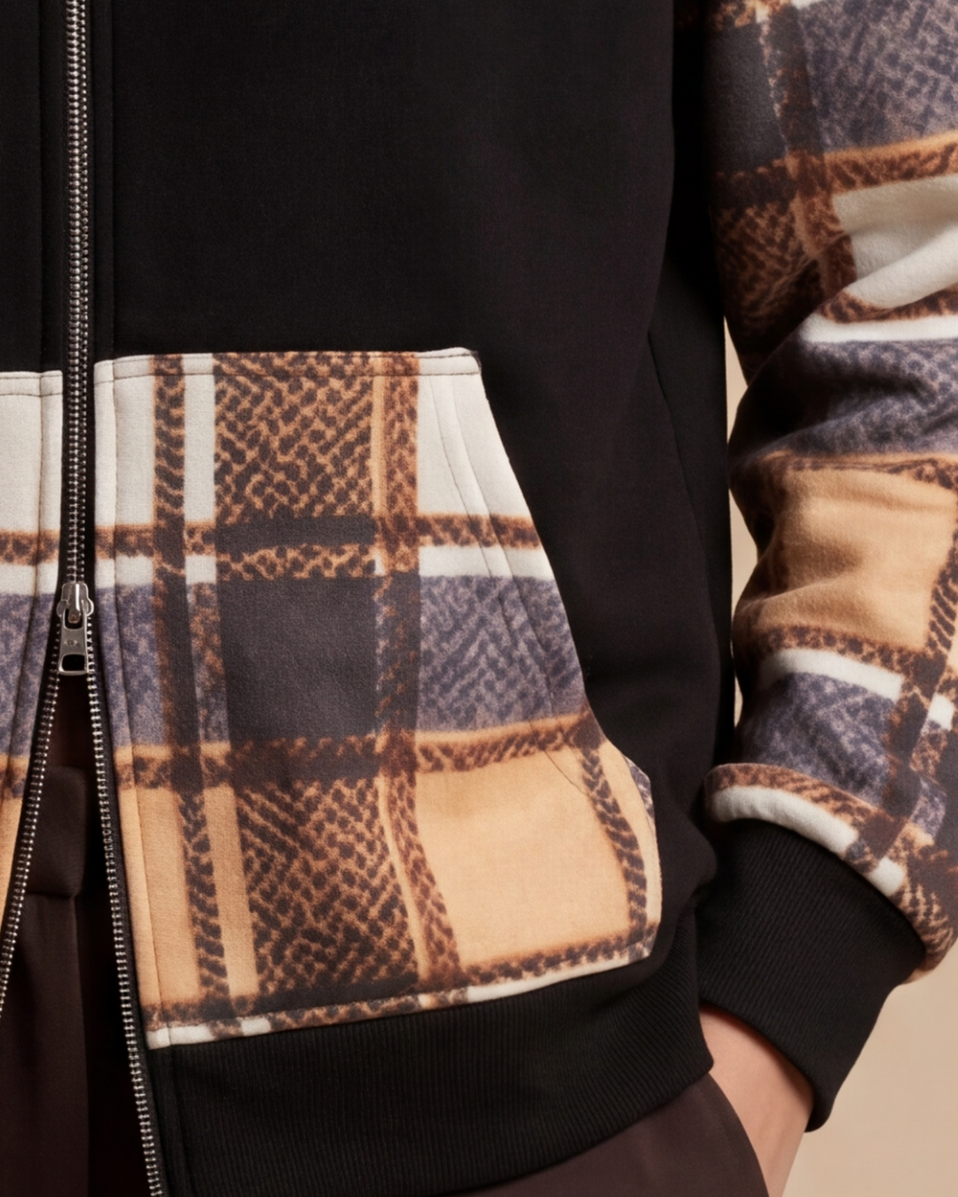 Hope Plaid Zip Up Hoodie